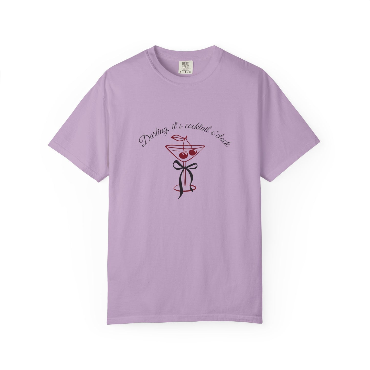 Orchid t-shirt with a graphic design and text on a white background