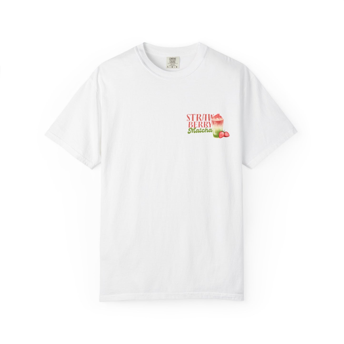 White Strawberry Matcha T-Shirt – cute summer graphic tee