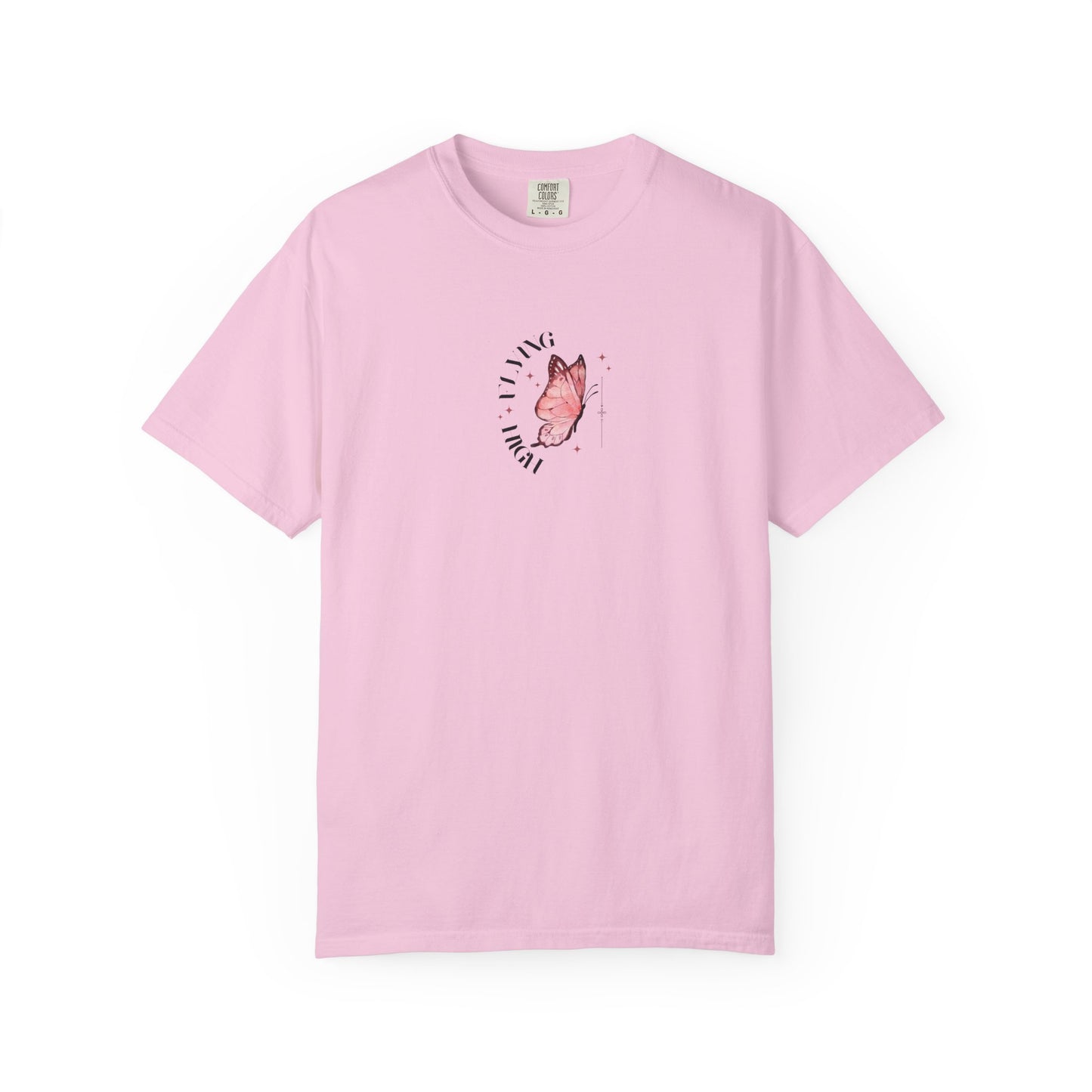 Blossom butterfly graphic t-shirt, nature-inspired casual summer tee.