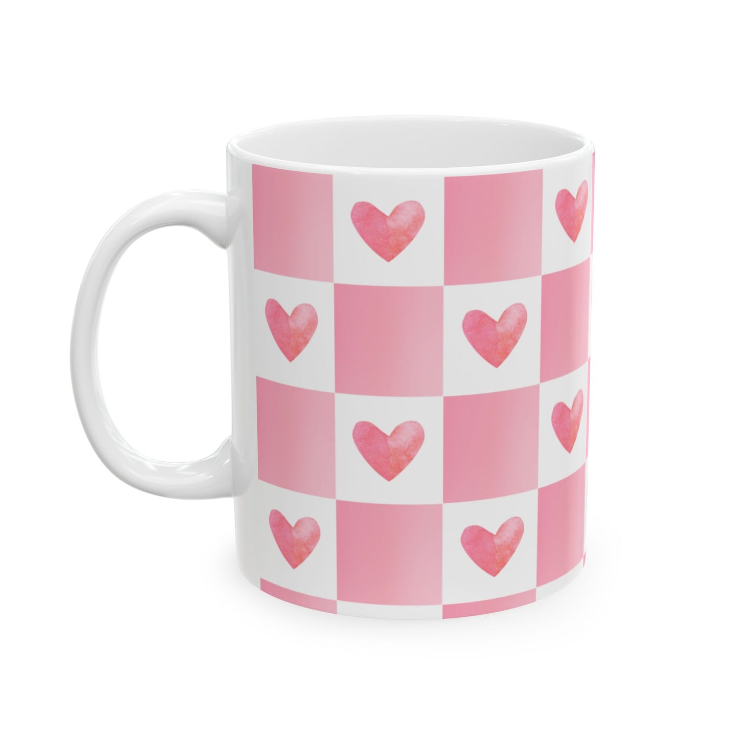 Cute pink heart mug – ceramic coffee and tea cup for cozy mornings