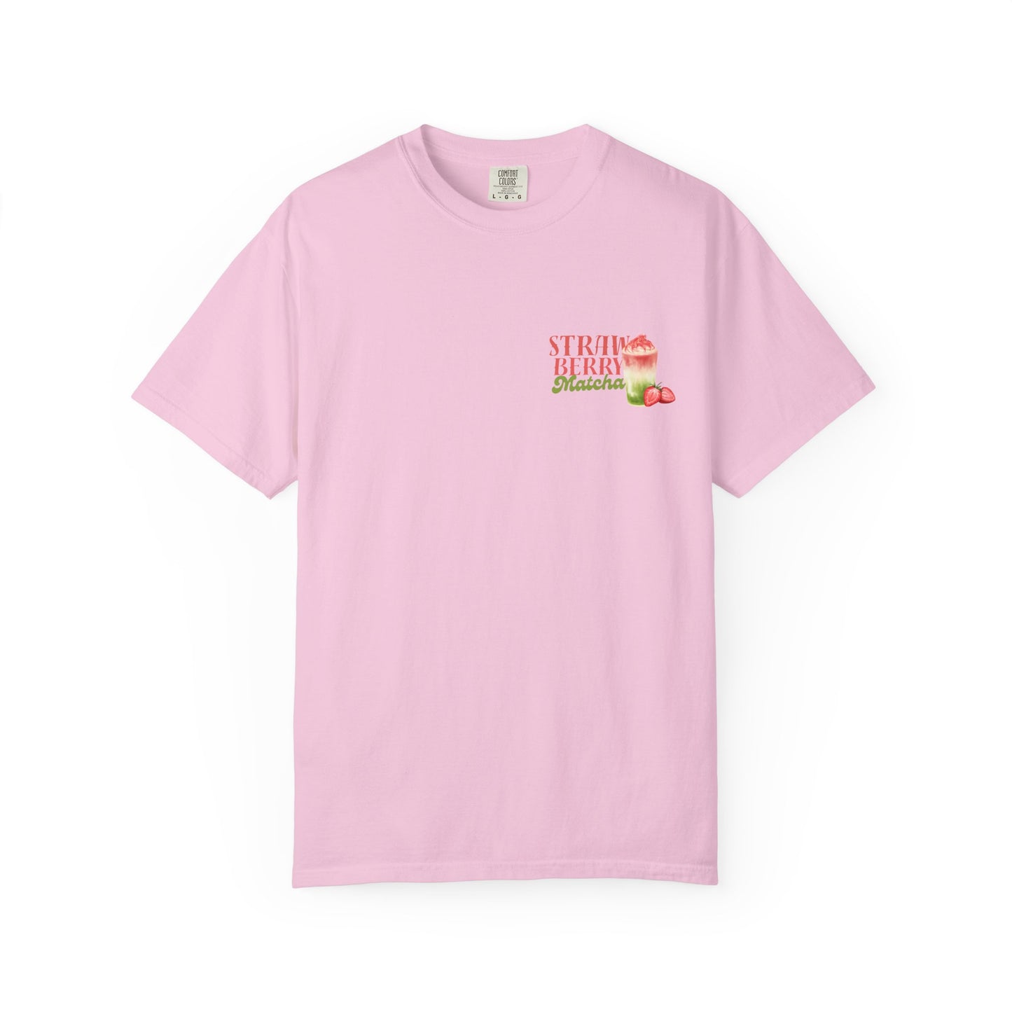 Blossom Strawberry Matcha T-Shirt – cute pastel graphic tee