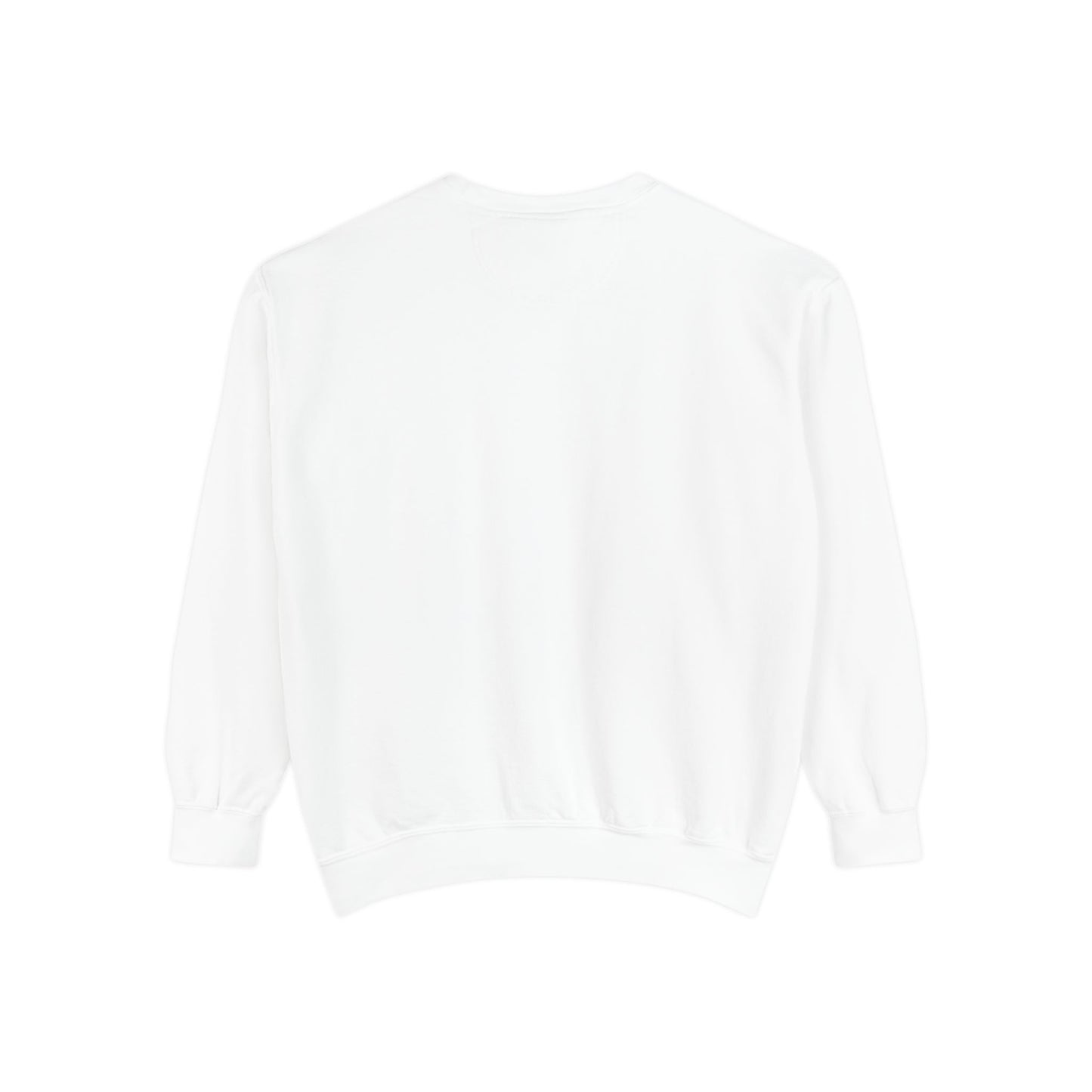 Back view of cozy fall sweatshirt – plain unisex cotton pullover