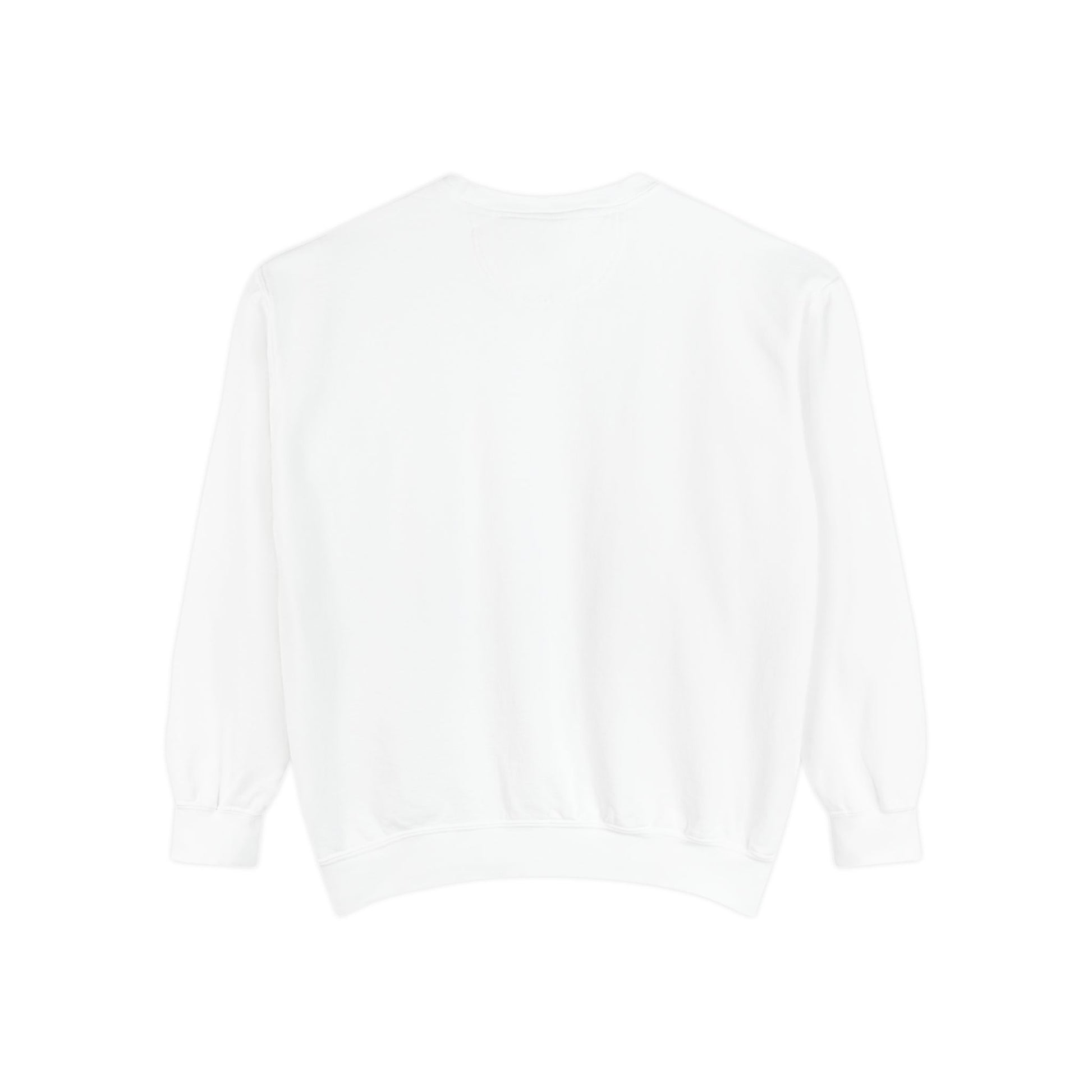 Back view of cozy fall sweatshirt – plain unisex cotton pullover
