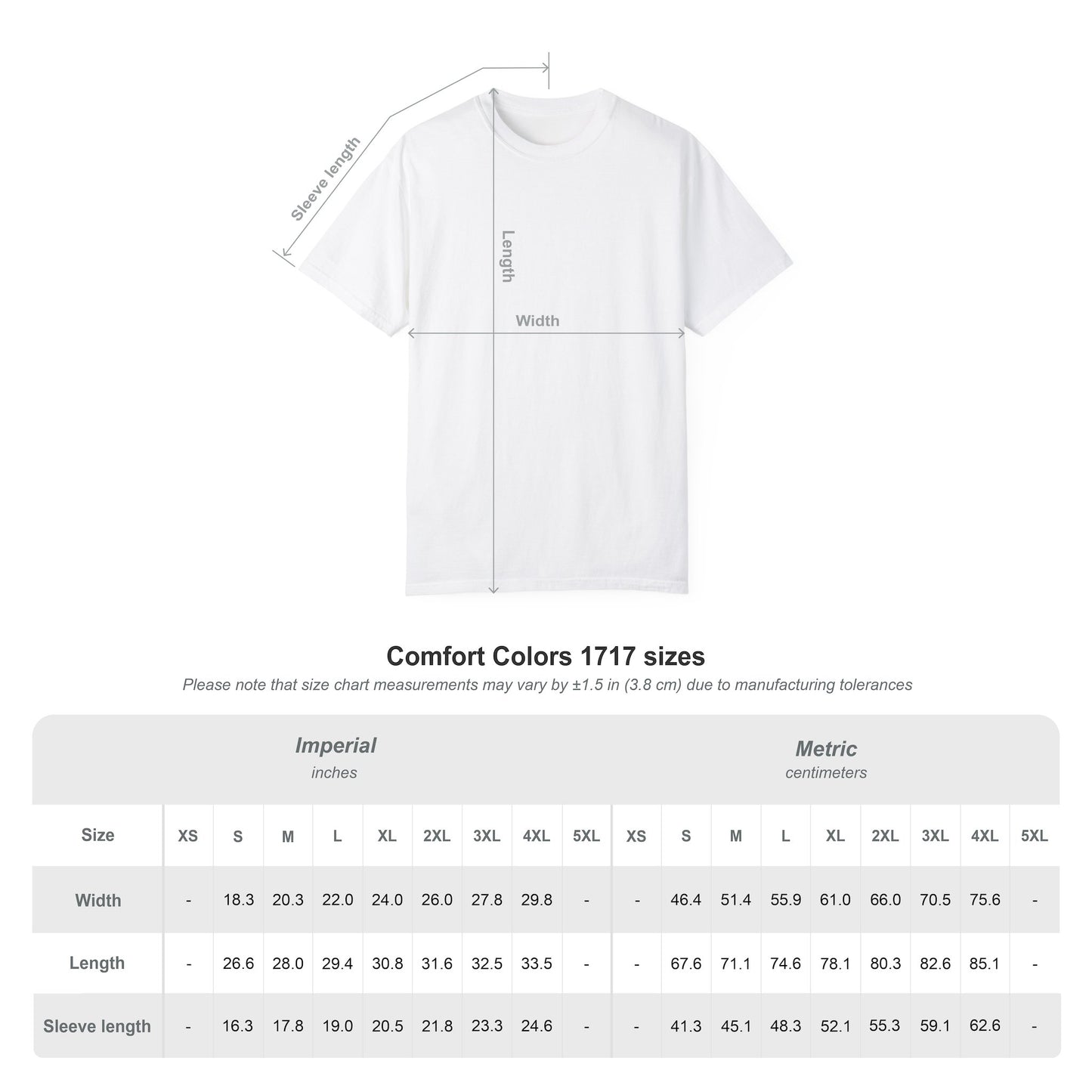 Size Chart butterfly graphic t-shirt, nature-inspired casual summer tee.