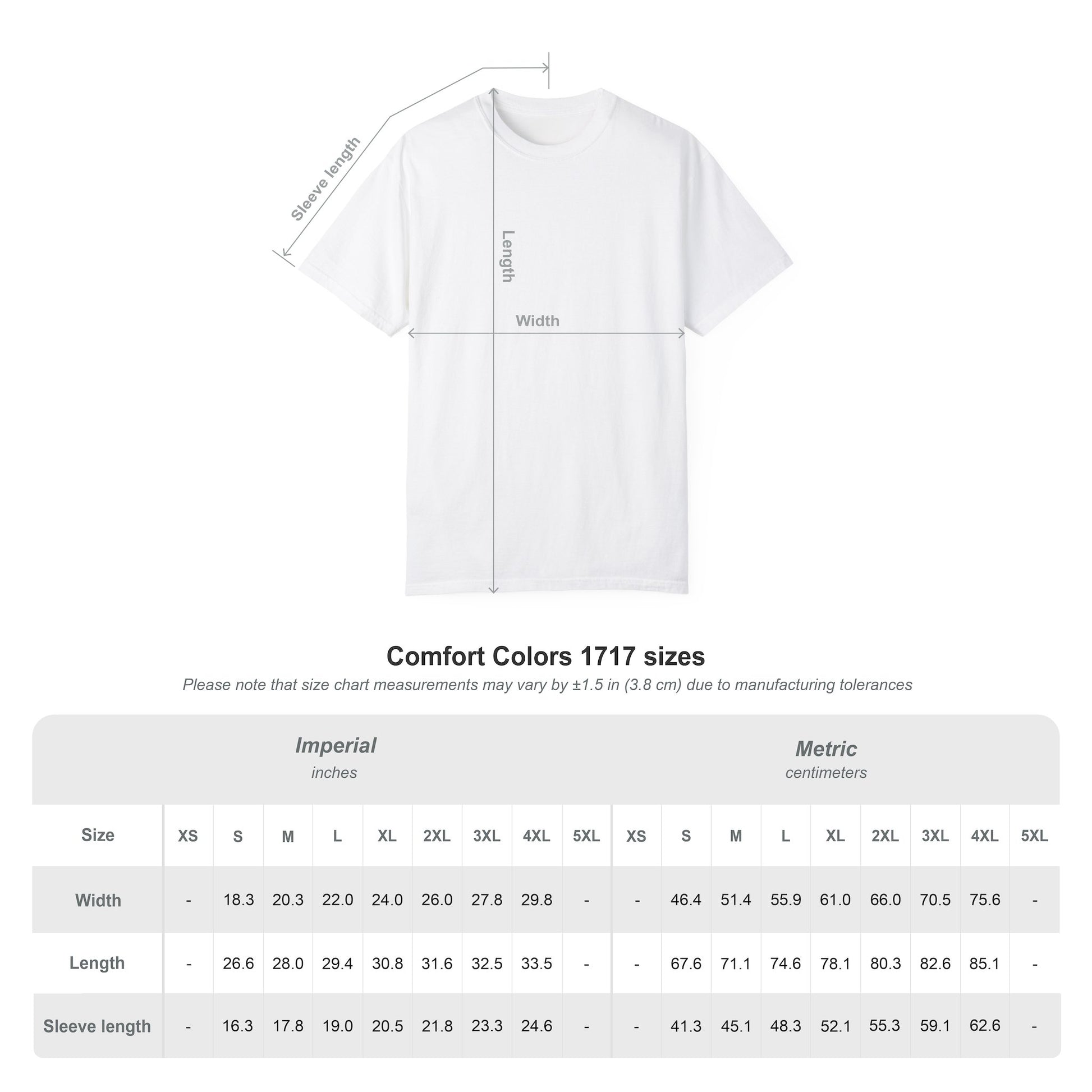 Size Chart butterfly graphic t-shirt, nature-inspired casual summer tee.