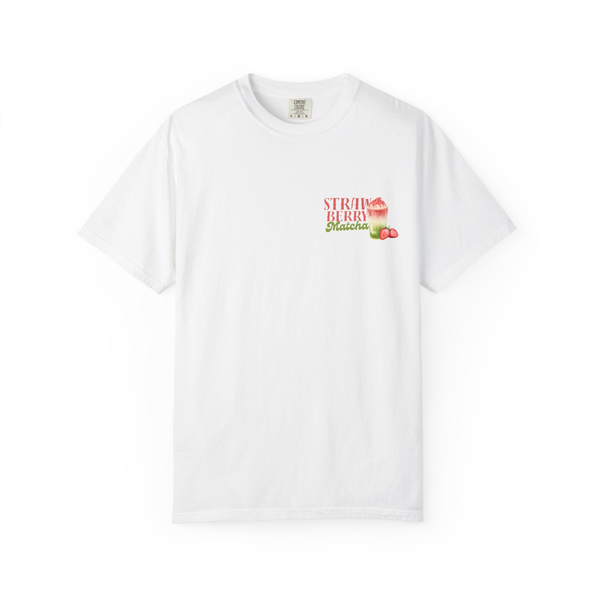 White Strawberry Matcha T-Shirt – cute summer graphic tee