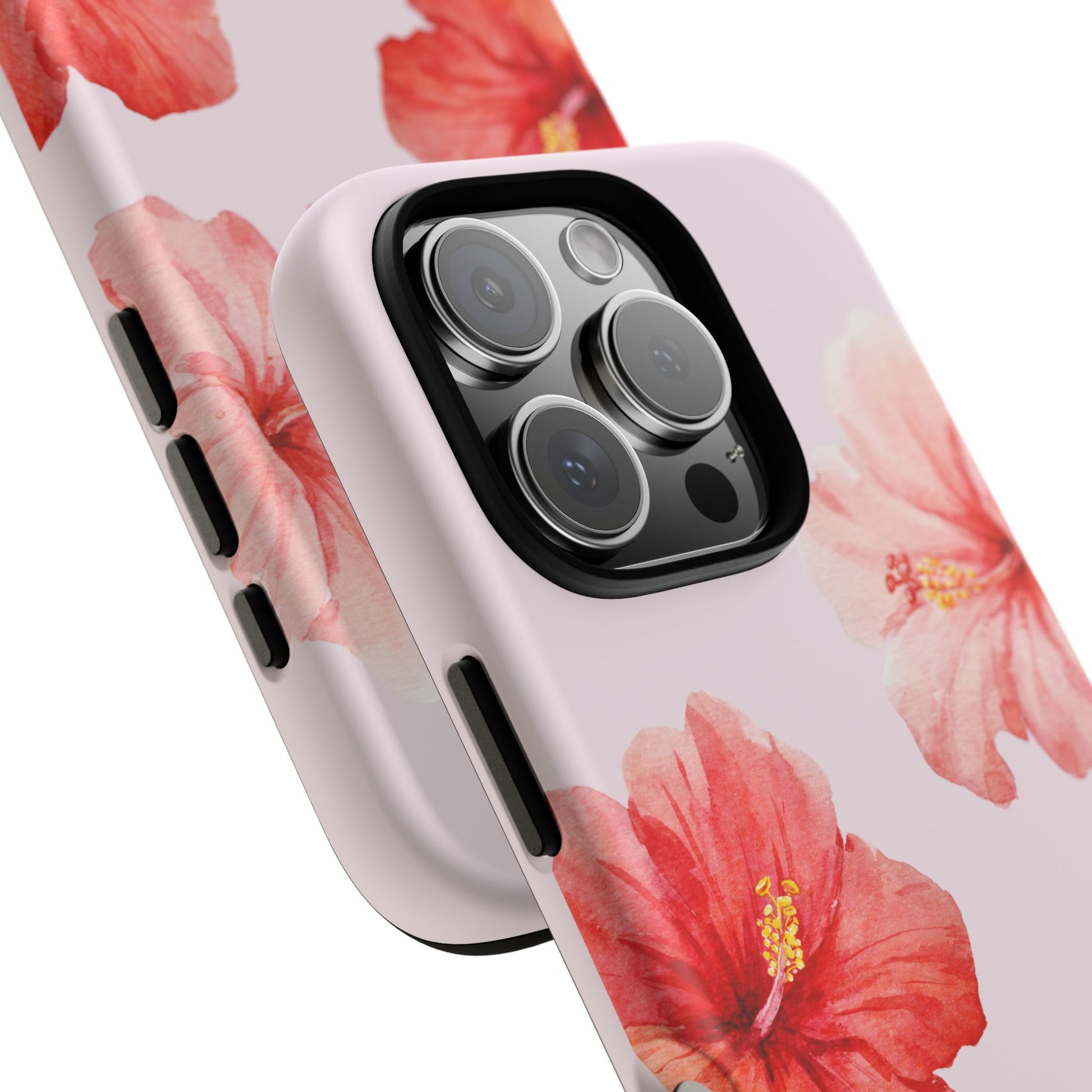 Phone case with floral design on a white background