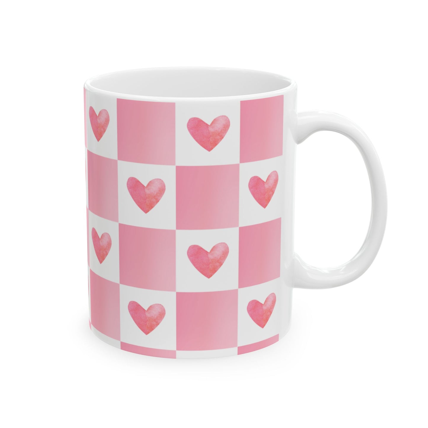Heart Mug | Romantic Pink Ceramic Coffee Cup