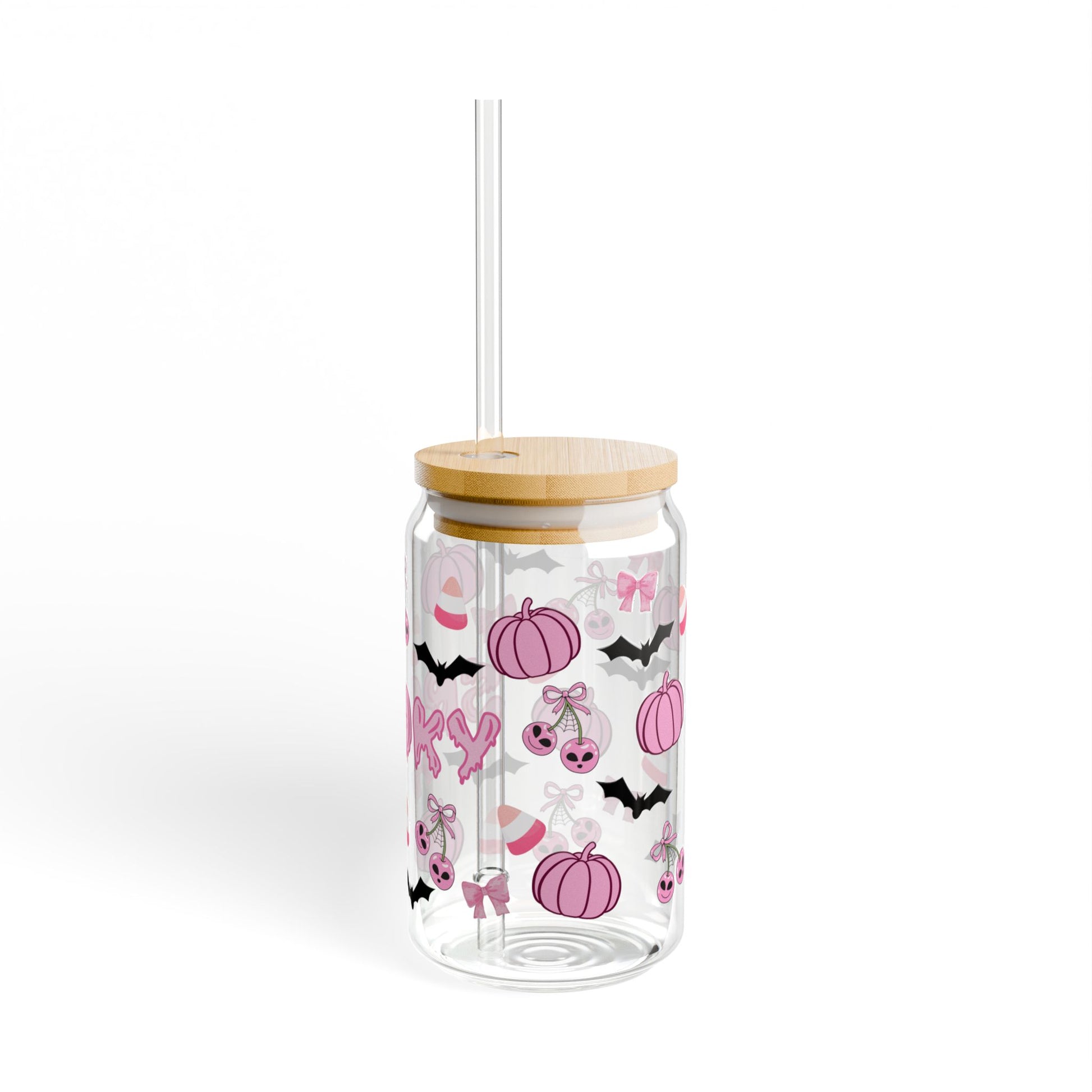 Spooky Sipper Glass with Halloween design – right view