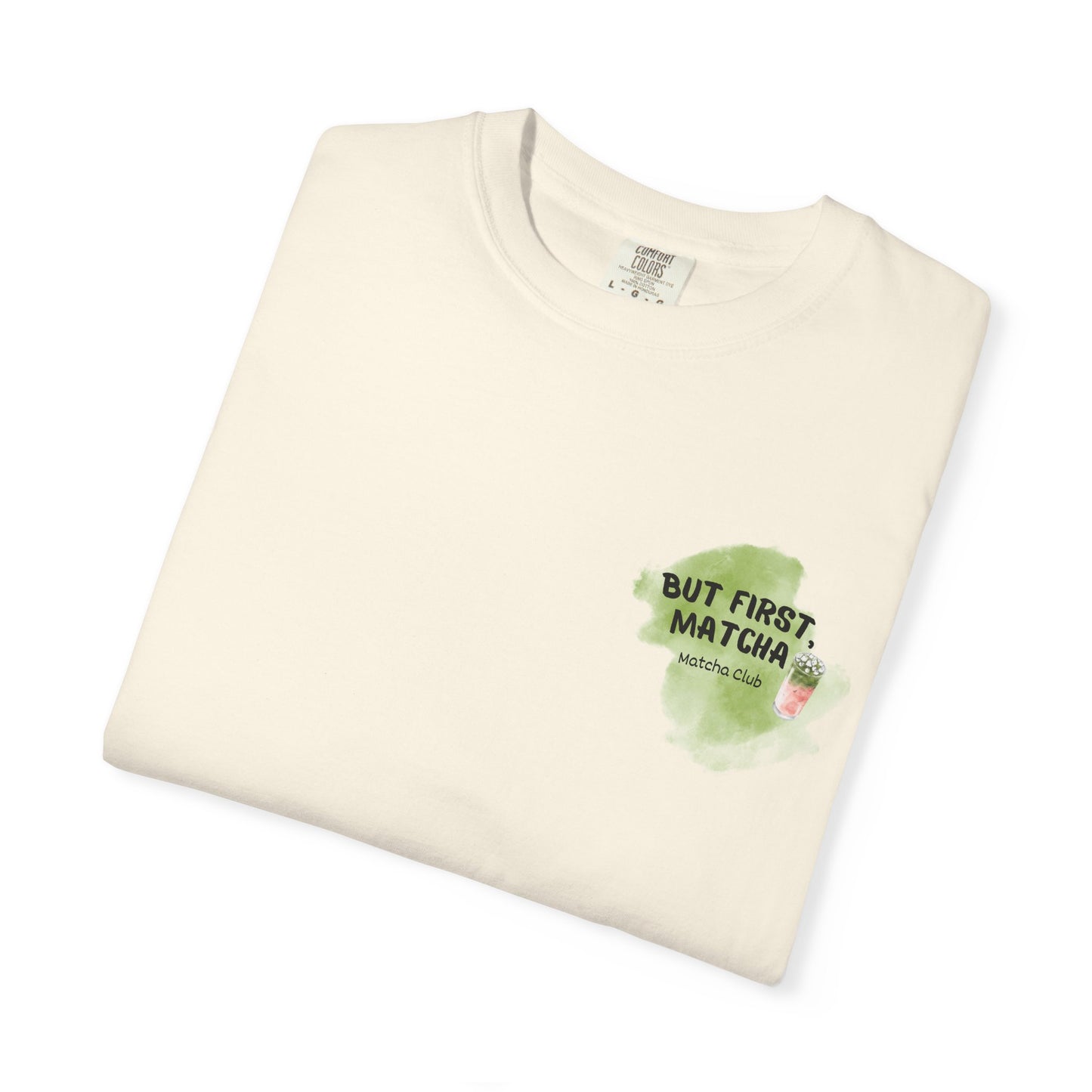 Folded But first, matcha T-Shirt in ivory