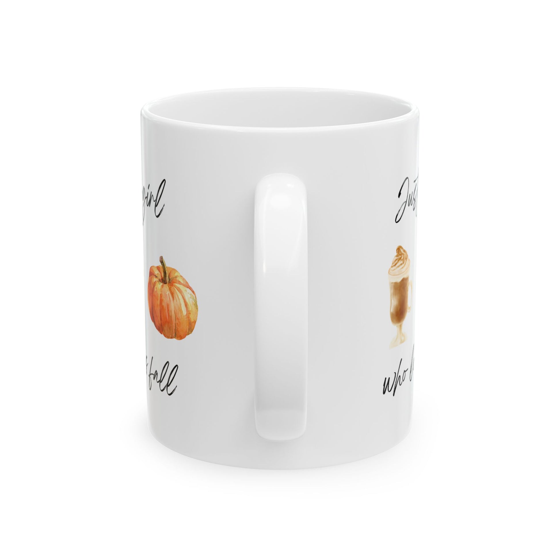 Autumn ceramic coffee cup with pumpkin design, cozy fall style
